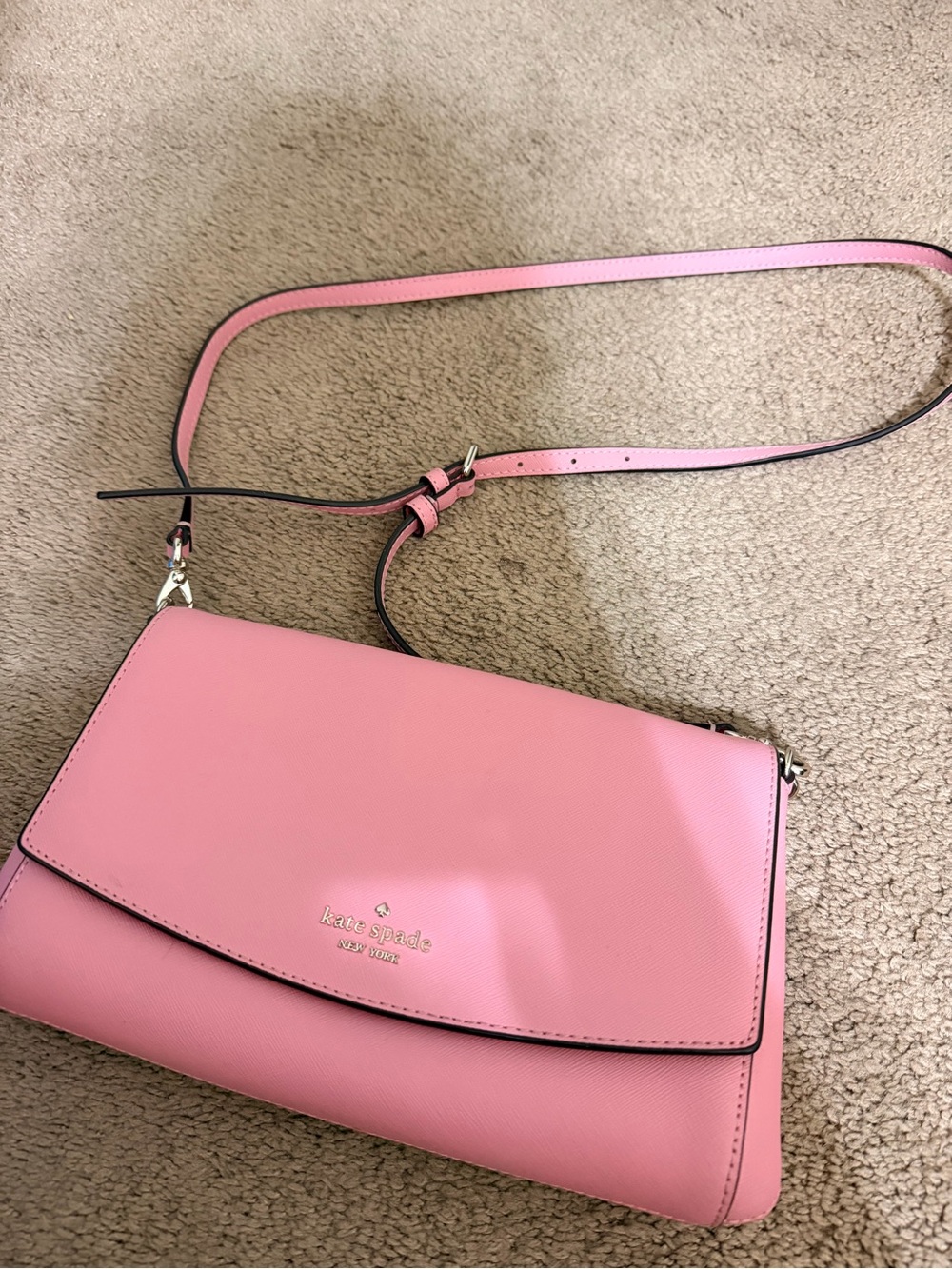 kate spade Pink Saffiano Leather Crossbody Bag